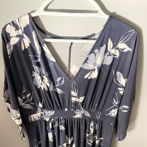 Isabel Maternity. SIZE LARGE. blue floral print maxi dress.